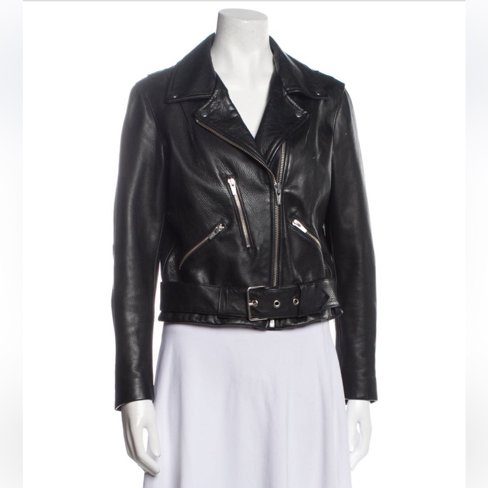 Veda Moto Black Leather Jacket